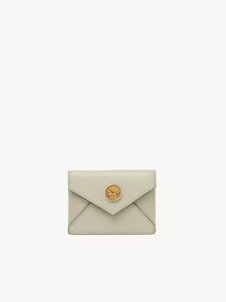 Porte-cartes enveloppe en cuir grainé
