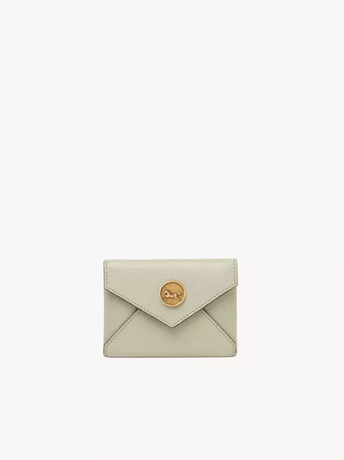 Porte-cartes enveloppe en cuir grainé