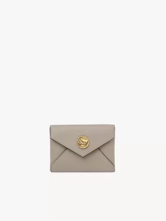 Porte-cartes enveloppe en cuir grainé