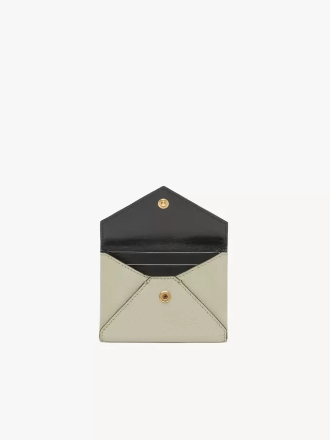 Porte-cartes enveloppe en cuir grainé