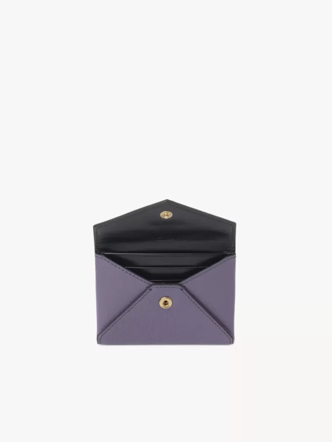 Porte-cartes enveloppe en cuir grainé