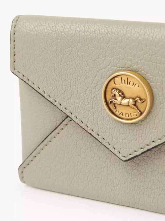 Porte-cartes enveloppe en cuir grainé