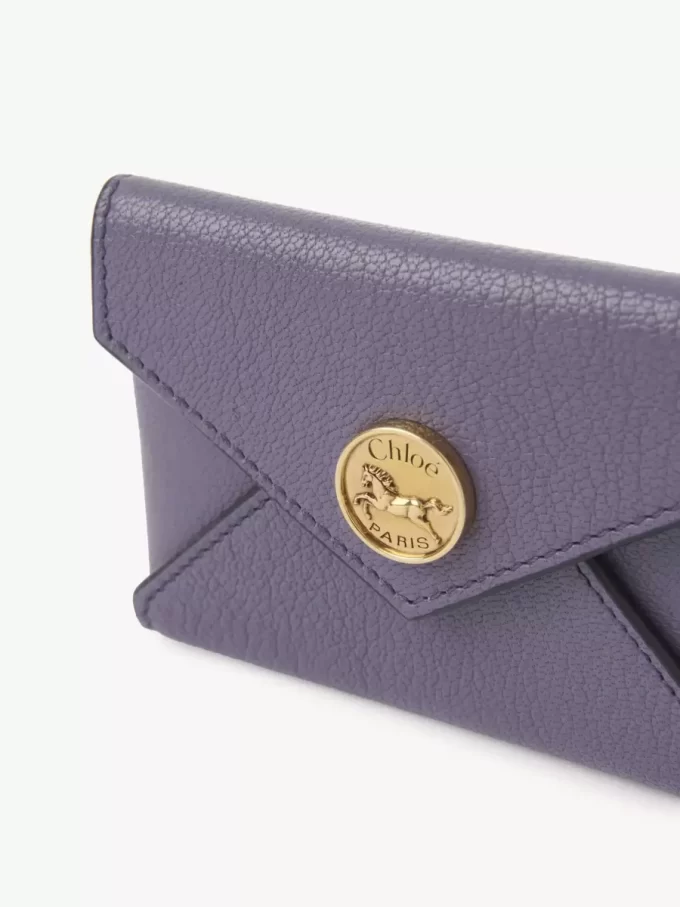 Porte-cartes enveloppe en cuir grainé