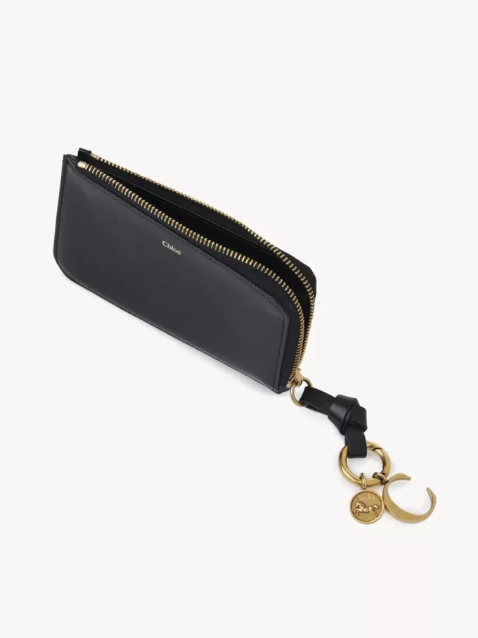 Porte-monnaie Alphabet en cuir brillant Porte-monnaie Alphabet en cuir brillant