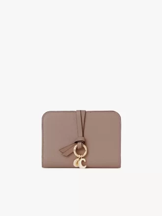 Portefeuille à deux volets Alphabet en cuir grainé