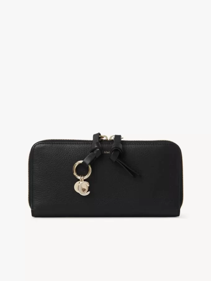 Portefeuille long zippé Alphabet en cuir grainé Portefeuille long zippé Alphabet en cuir grainé