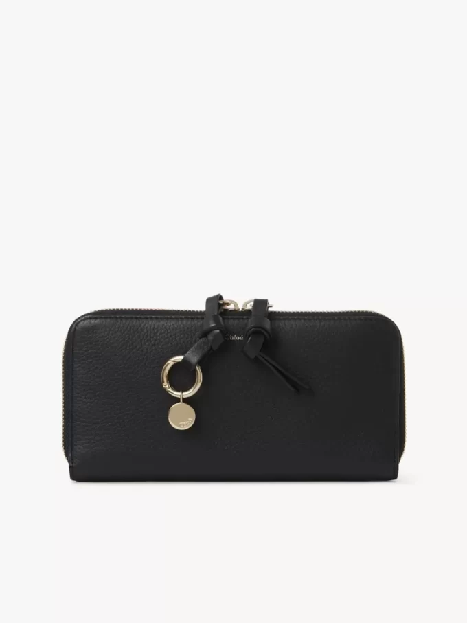 Portefeuille long zippé Alphabet en cuir grainé Portefeuille long zippé Alphabet en cuir grainé