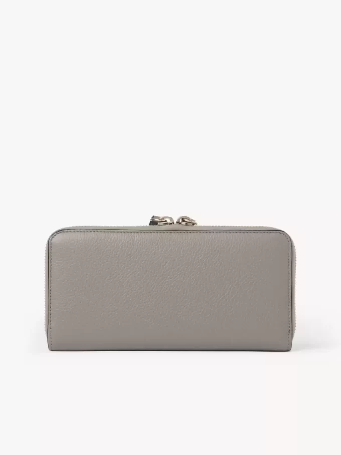 Portefeuille long zippé Alphabet en cuir grainé Portefeuille long zippé Alphabet en cuir grainé