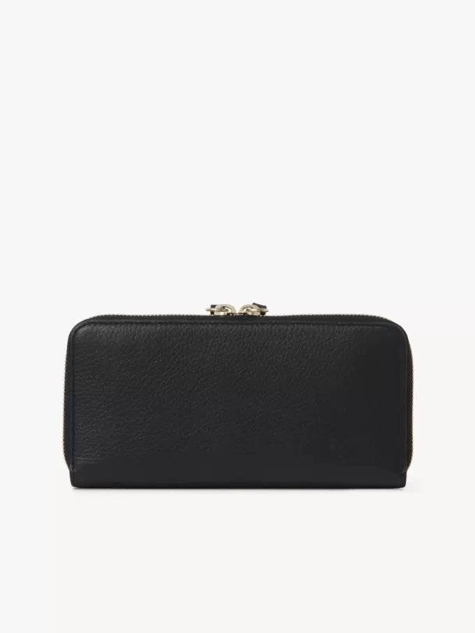 Portefeuille long zippé Alphabet en cuir grainé Portefeuille long zippé Alphabet en cuir grainé