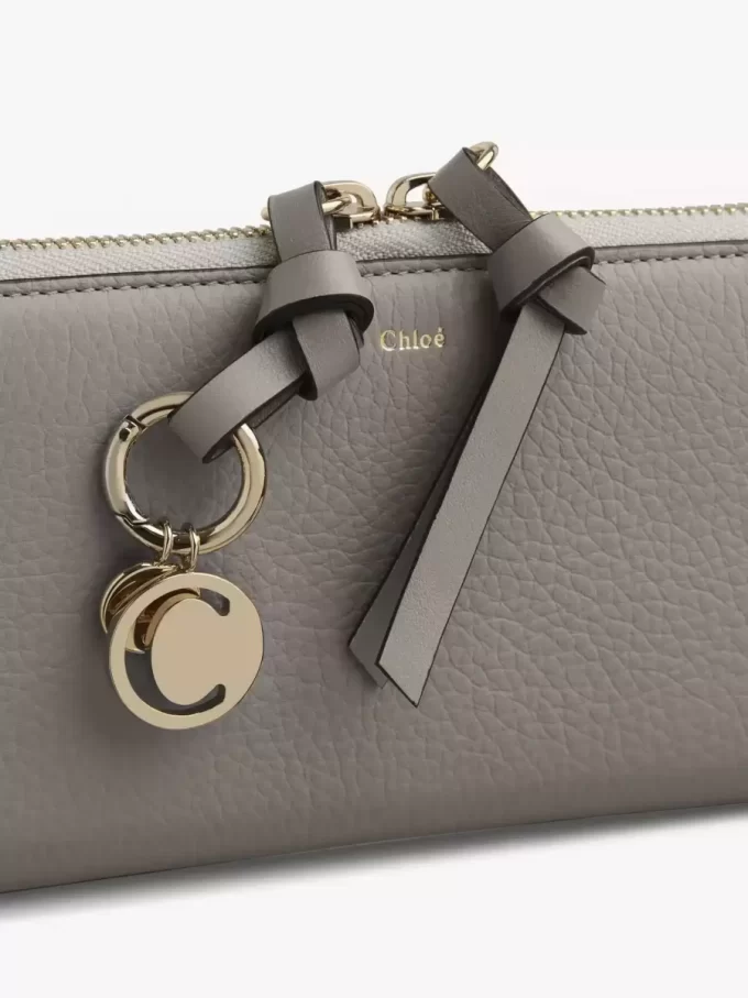 Portefeuille long zippé Alphabet en cuir grainé Portefeuille long zippé Alphabet en cuir grainé