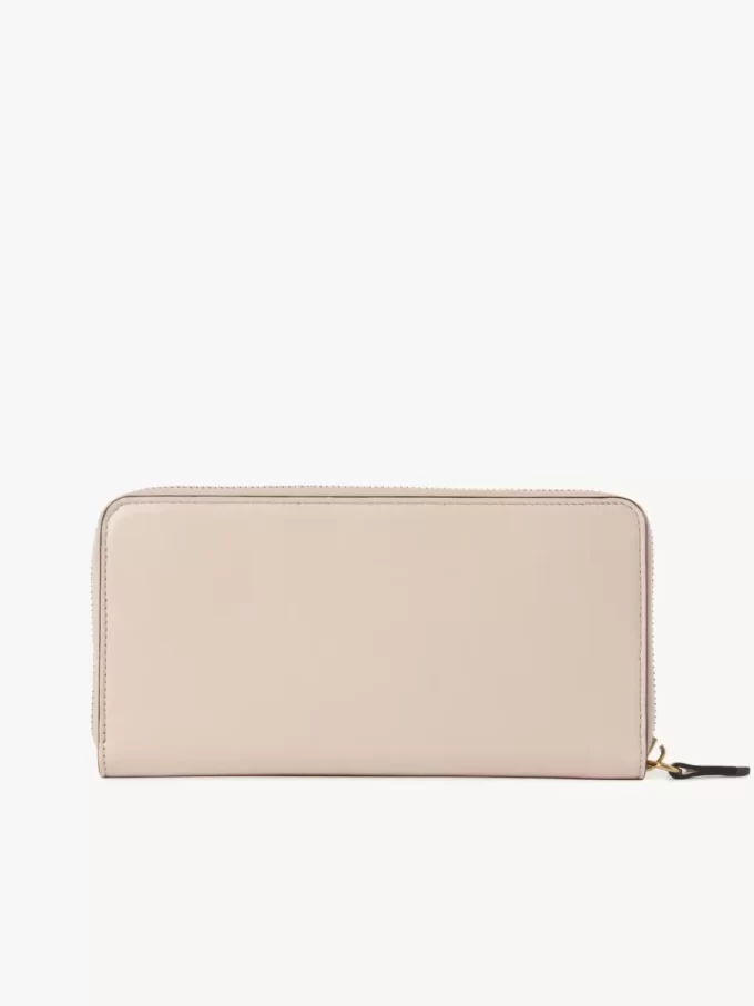 Portefeuille long zippé Chloé Iconic en cuir brillant
