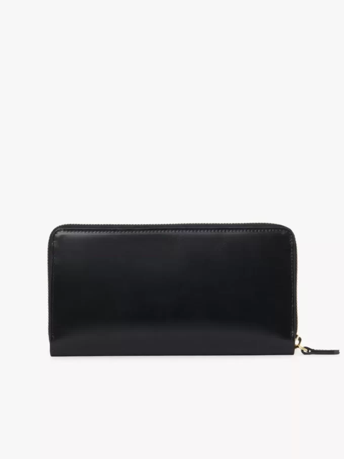 Portefeuille long zippé Chloé Iconic en cuir brillant