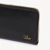 Portefeuille long zippé Chloé Iconic en cuir brillant