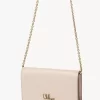Portefeuille à rabat iconique Chloé sur chaîne en cuir brillant