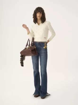 Pull ajusté en maille laine et cachemire