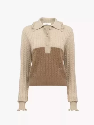 Pull col en maille laine et cachemire