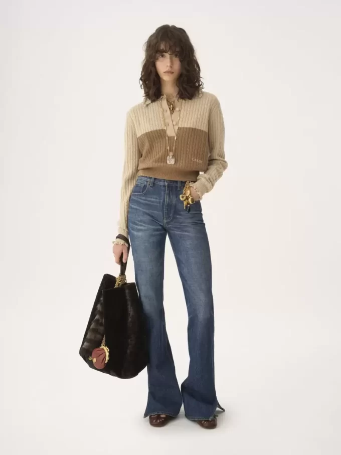 Pull col en maille laine et cachemire Pull col en maille laine et cachemire