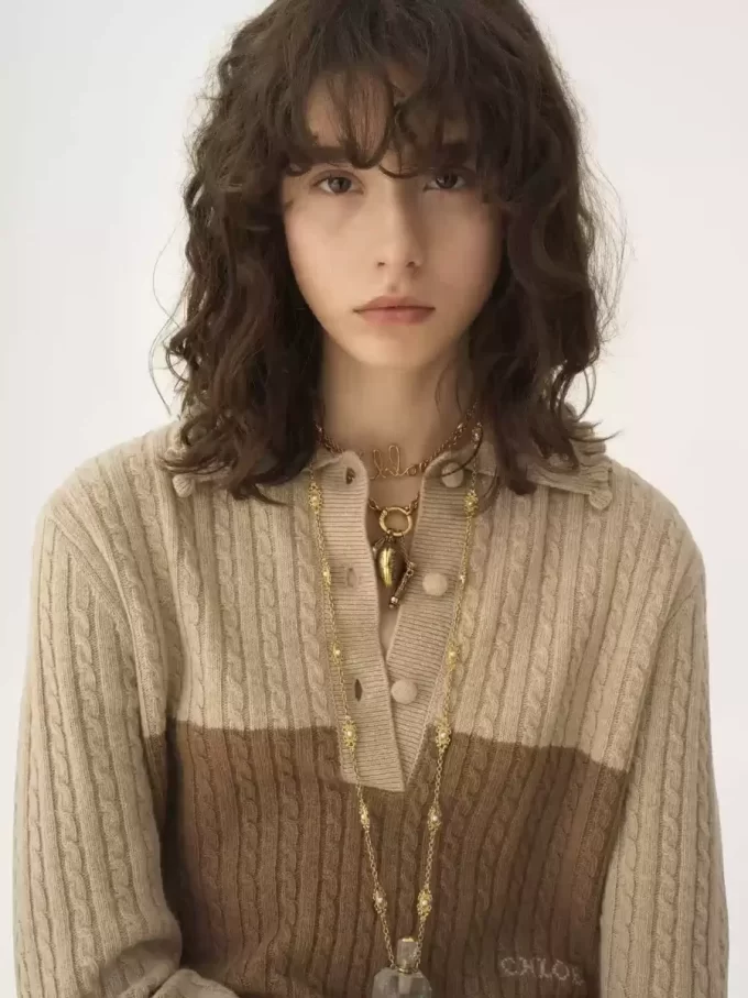 Pull col en maille laine et cachemire Pull col en maille laine et cachemire