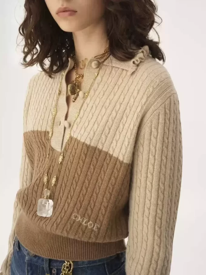 Pull col en maille laine et cachemire Pull col en maille laine et cachemire