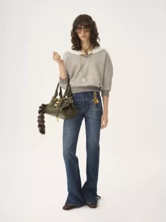 Pull col en polaire chiné