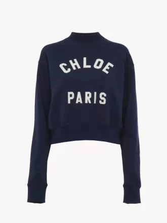 Pull col montant avec logo en molleton de coton