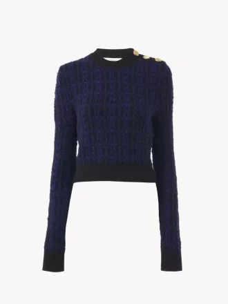 Pull col montant boxy en tricot de laine et soie
