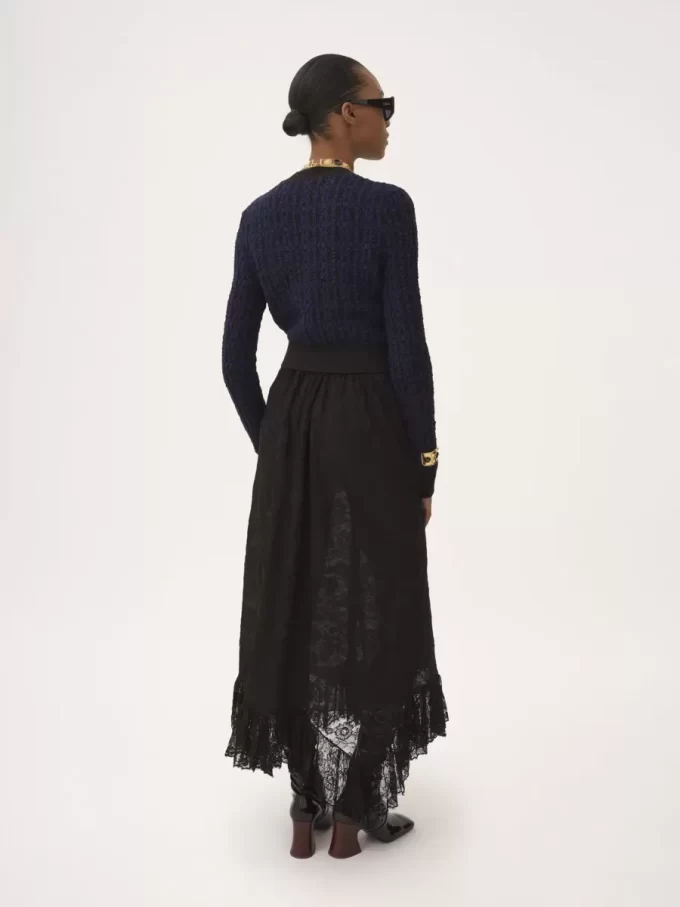 Pull col montant boxy en tricot de laine et soie Pull col montant boxy en tricot de laine et soie