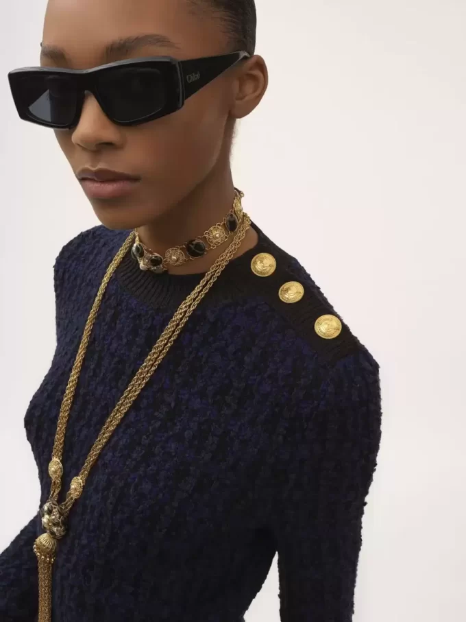 Pull col montant boxy en tricot de laine et soie Pull col montant boxy en tricot de laine et soie