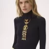 Pull col roulé ajusté en maille coton et laine Pull col roulé ajusté en maille coton et laine