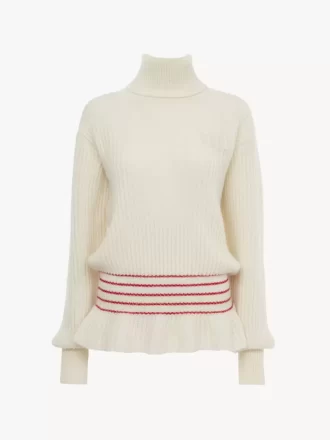 Pull col roulé oversize à logo en maille de laine et mohair