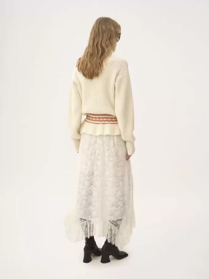 Pull col roulé oversize à logo en maille de laine et mohair Pull col roulé oversize à logo en maille de laine et mohair