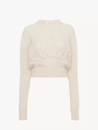 Pull logo en laine d&rsquo;alpaga et tricot de soie