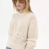 Pull logo en laine d’alpaga et tricot de soie Pull logo en laine d’alpaga et tricot de soie