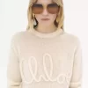 Pull logo en laine d’alpaga et tricot de soie Pull logo en laine d’alpaga et tricot de soie