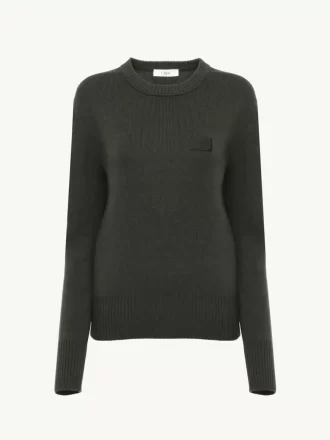 Pull logo en maille de laine mérinos