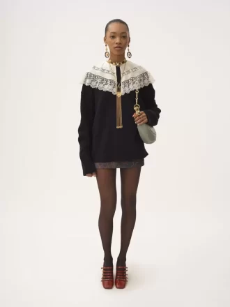 Pull logo en maille laine et cachemire