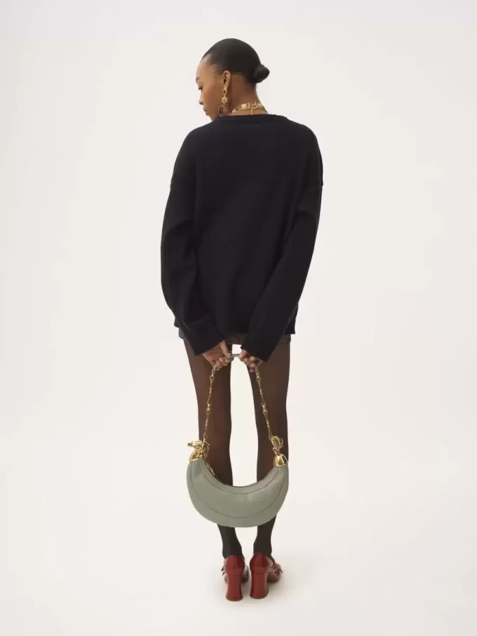 Pull logo en maille laine et cachemire Pull logo en maille laine et cachemire