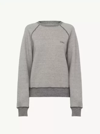 Pull logo en mélange de coton polaire