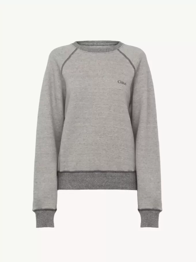Pull logo en mélange de coton polaire Pull logo en mélange de coton polaire