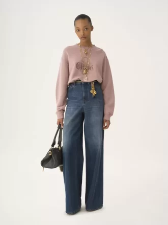 Pull logo oversize en polaire chinée