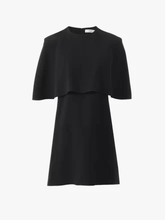 Robe cape courte en crêpe de viscose