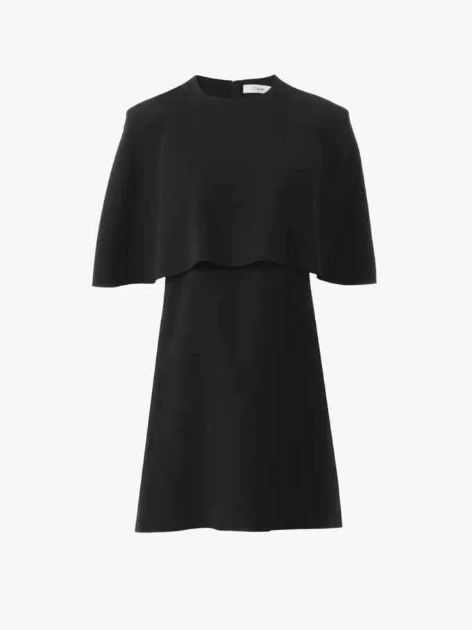 Robe cape courte en crêpe de viscose Robe cape courte en crêpe de viscose