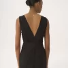 Robe colonne sans manches en jacquard de soie et dentelle Robe colonne sans manches en jacquard de soie et dentelle