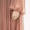 Robe longue froncée en mousseline de soie