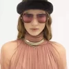 Robe longue froncée en mousseline de soie