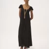 Robe longue à manches bouffantes en plumetis de soie Robe longue à manches bouffantes en plumetis de soie