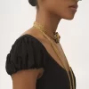Robe longue à manches bouffantes en plumetis de soie Robe longue à manches bouffantes en plumetis de soie