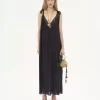 Robe longue nuisette en charmeuse de soie et dentelle