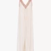 Robe longue nuisette en soie habotai et dentelle