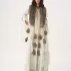 Robe longue oversize à volants en mousseline de soie